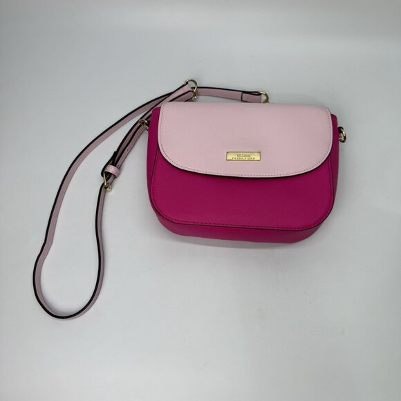 Trina Turk ColorBlock Crossbody Purse‎ Bag Light Pink Fuchsia Metal Chain - Picture 4 of 16